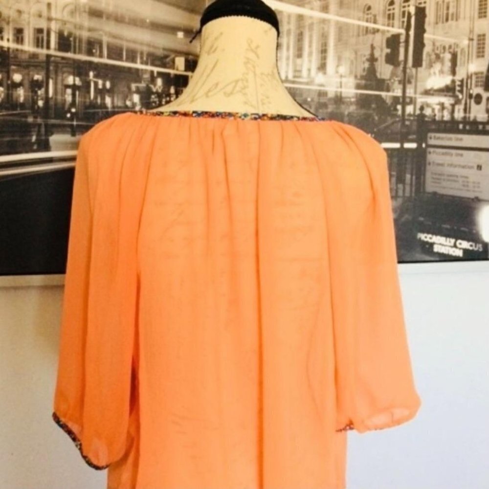 Umgee Boho Orange Top Medium - Picture 6 of 9